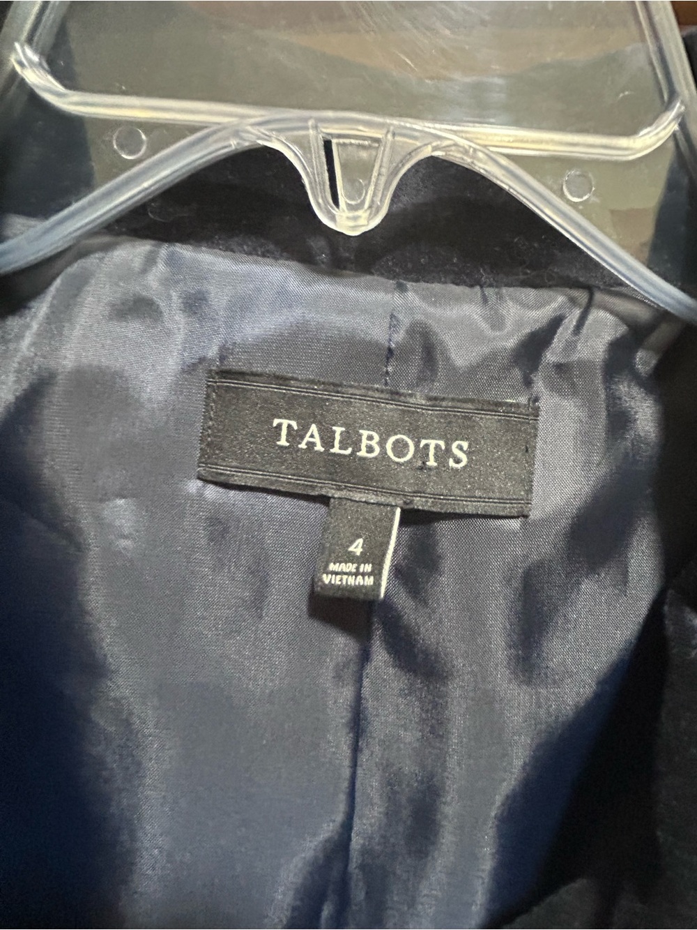 Talbots Women's Blue Velvet Button-Front Jacket - Picture 3 of 4